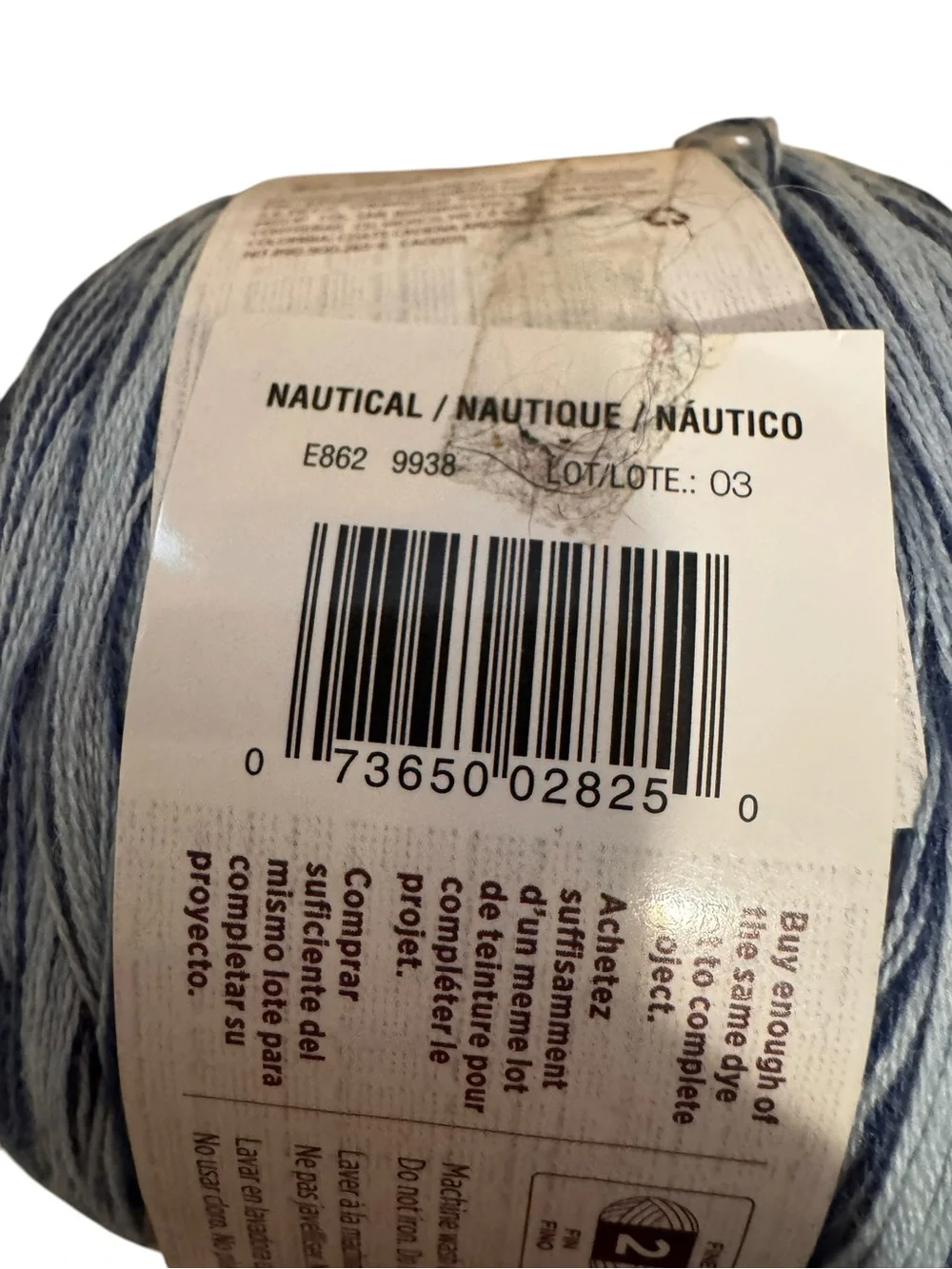 Red Heart Its A Wrap Rainbow Nautical Blue Yarn Cotton Blend Gradient 623 Yds